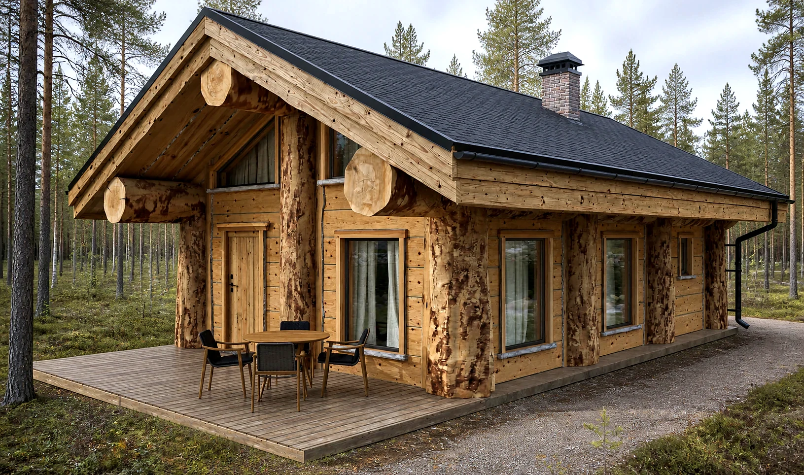 Баня Post & Beam 6×9 · Сосновый Бор