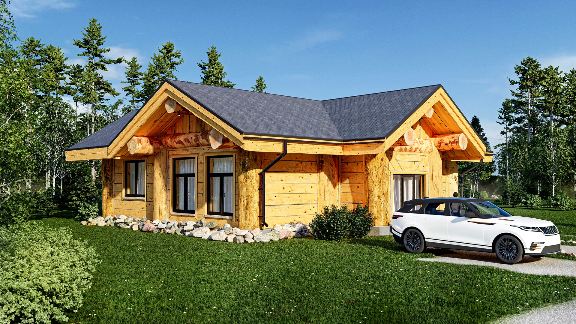 Архитектурный проект дома Post & Beam в Карелии
